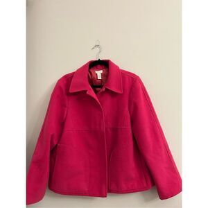 EUC Chico's size 3 (XL) Fuchsia Pink open front jacket